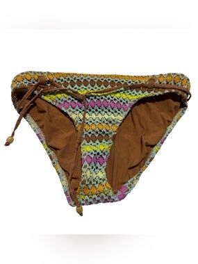 Personal Identity Boho Crochet Lace Lined Bikini Swim Bottom